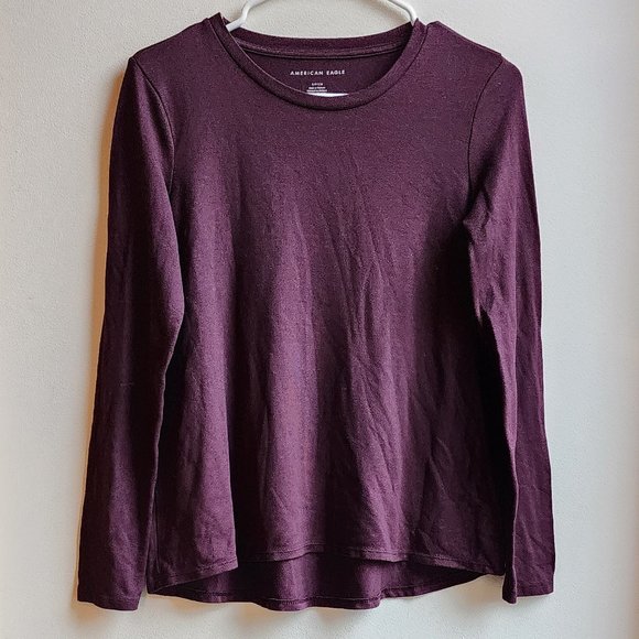 American Eagle Outfitters Deep Purple Long Sleeve Jersey Size Small - Picture 3 of 16